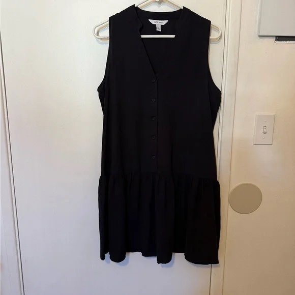 Nine West | Dresses | Nine West Black Buttonfront Mini Dress | Poshmark